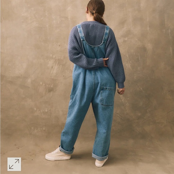 Oversized Blue Denim Dungaree Overalls - Picture 2 of 7